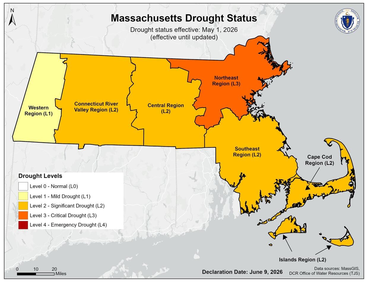 MA Drought Map - May 1, 2026