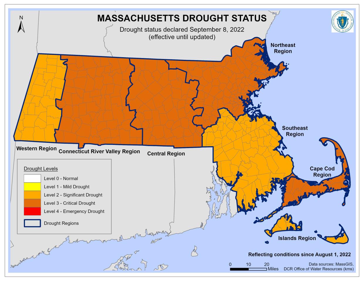 Massachusetts drought status map