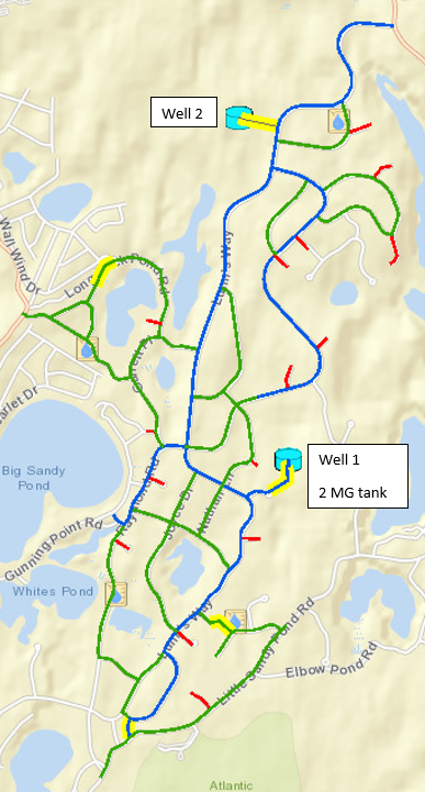 Ponds of Plymouth water system map