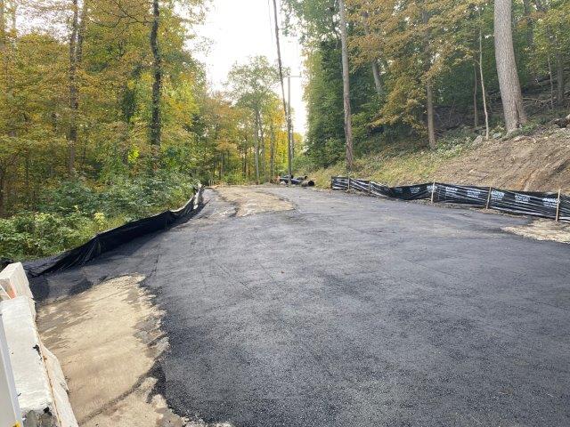 temporary paving at Farms Rd